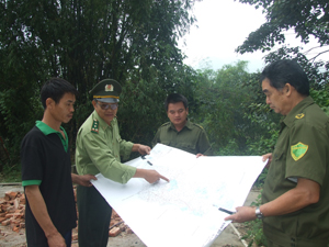 Lực lượng kiểm lâm triển khai phương án PCCCR khu vực xã Hòa Bình, TP Hòa Bình.
